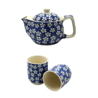 Čajník a 2 šálky Modrá Sedmokráska